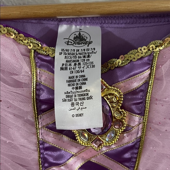 NWT Disney Rapunzel Lavender and Gold Princess Gown Costume Girls Size 7/8 - Picture 6 of 9